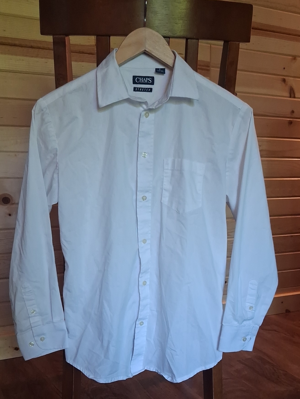 Chaps Youth White Stretch Long-Sleeve Dress Shirt